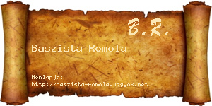 Baszista Romola névjegykártya